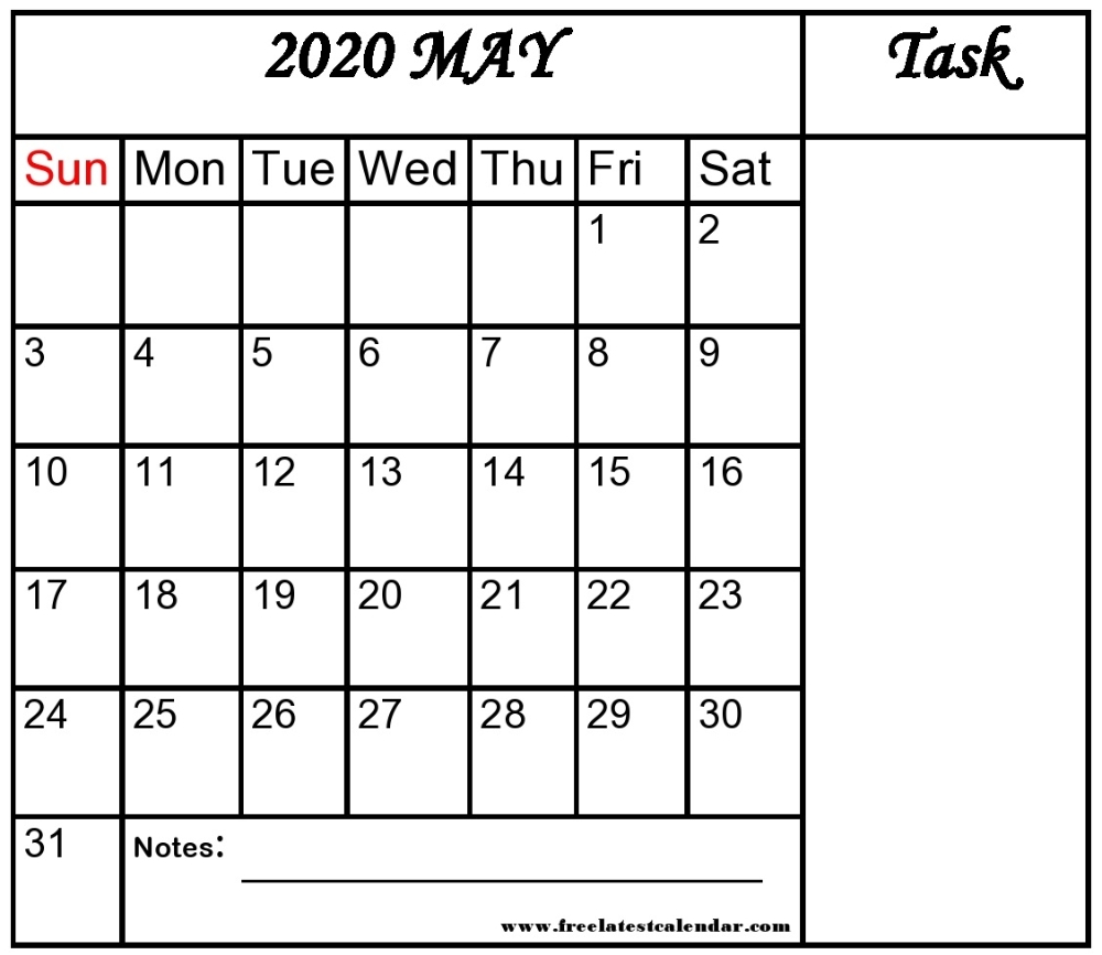 Blank May 2020 Calendar Template In Google For Education