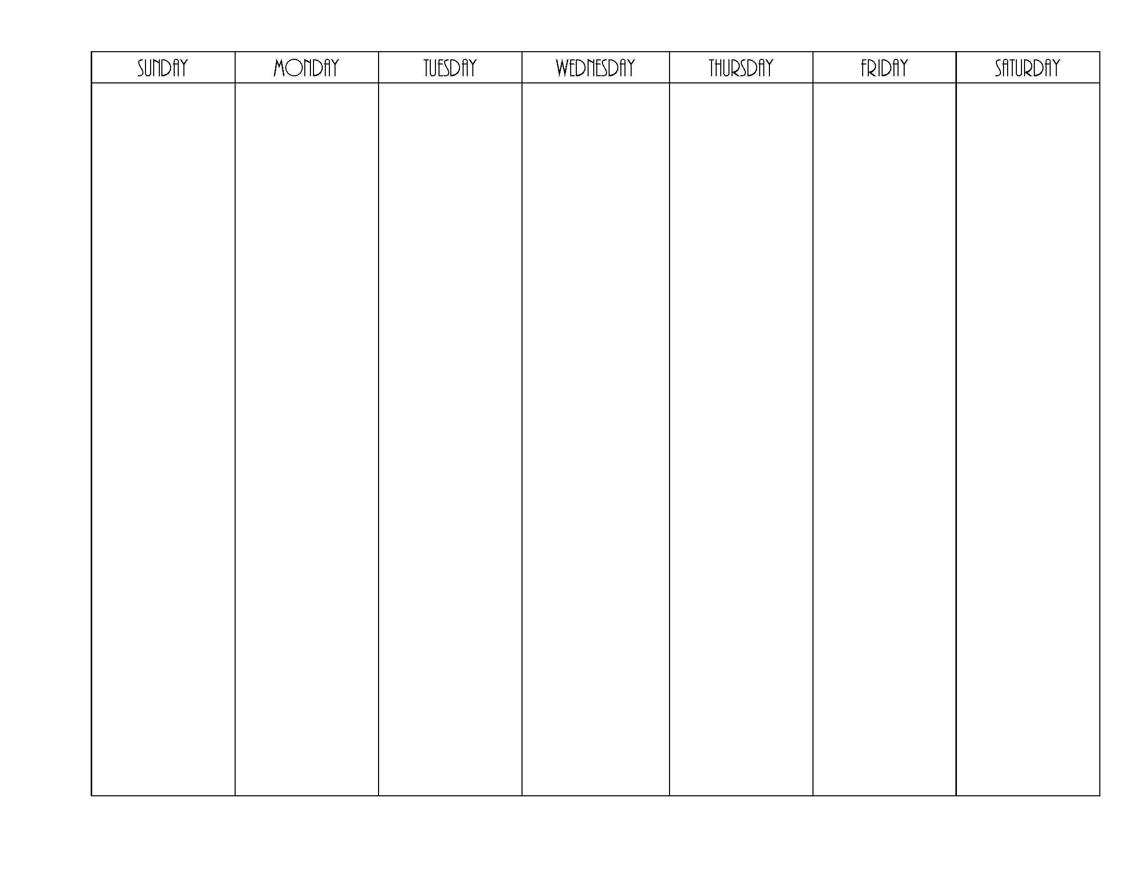 Blank Weekly Calendar