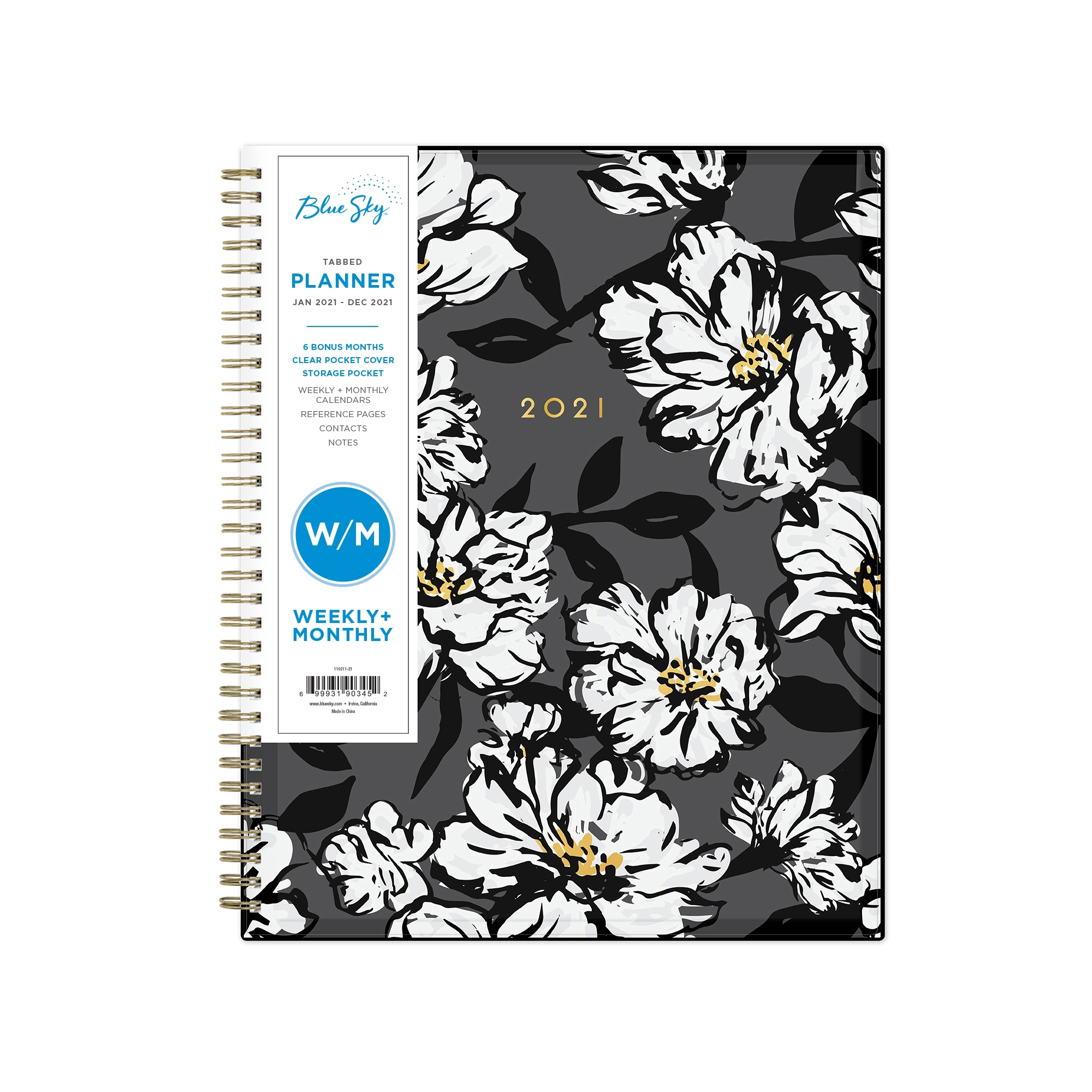 Blue Sky 2021 Weekly &amp; Monthly Planner, 8.5&quot; X 11&quot;, Baccara Dark -  Walmart