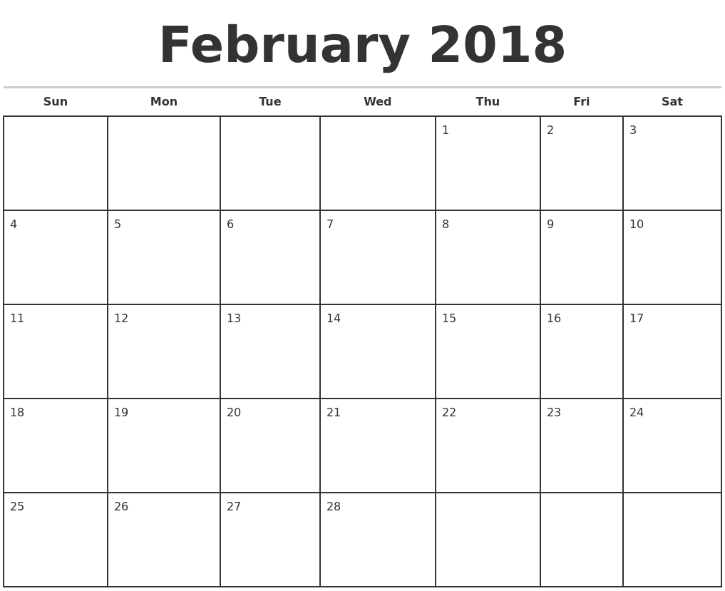 Calendar 2018 Monday To Sunday - Ninja.turtletechrepairs.co