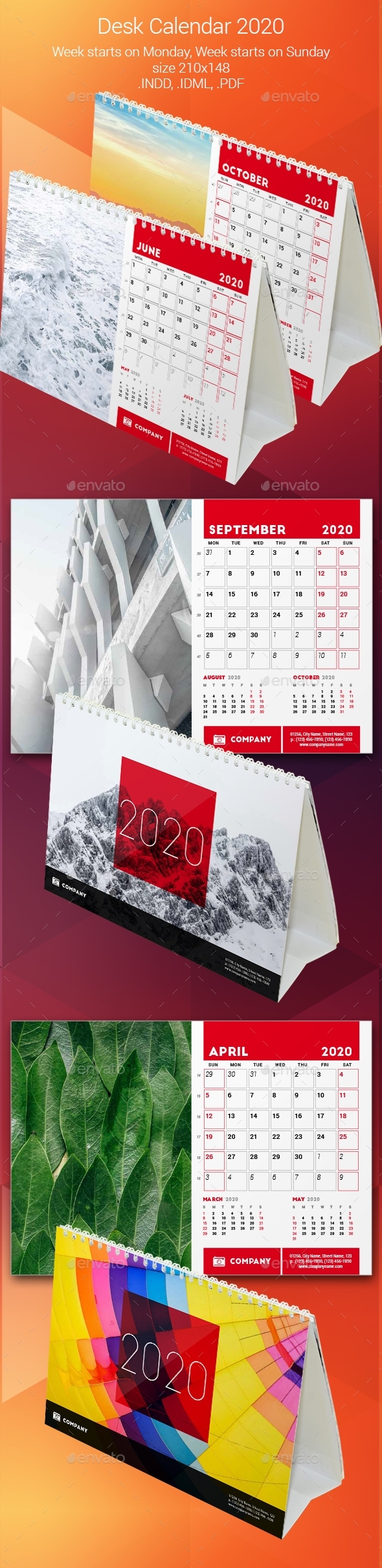 Calendar 2020 Graphics, Designs &amp; Templates From Graphicriver
