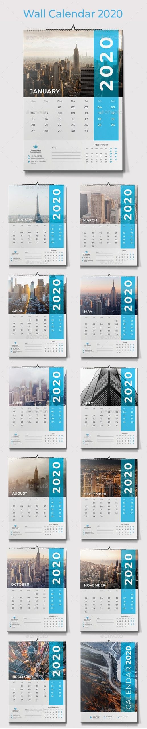 Calendar 2020 Graphics, Designs &amp; Templates From Graphicriver