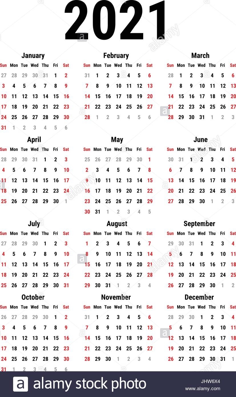 Calendar 2021 High Resolution Stock Photography And Images