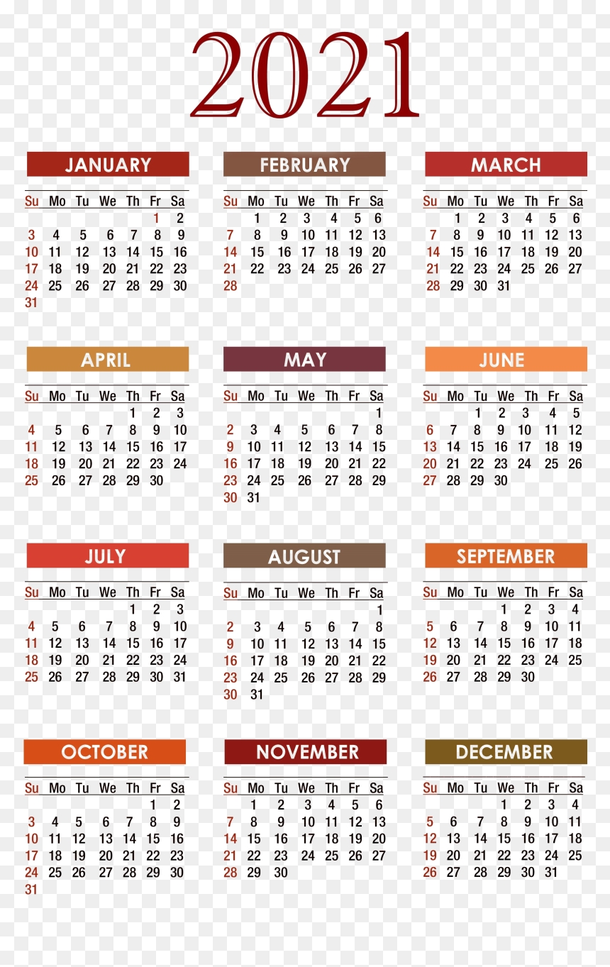 Calendar 2021 Png Free Download - Calendar, Transparent Png