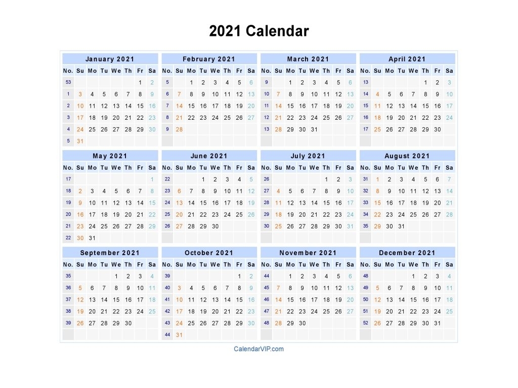 Calendar 2021 – Printable Week Calendar