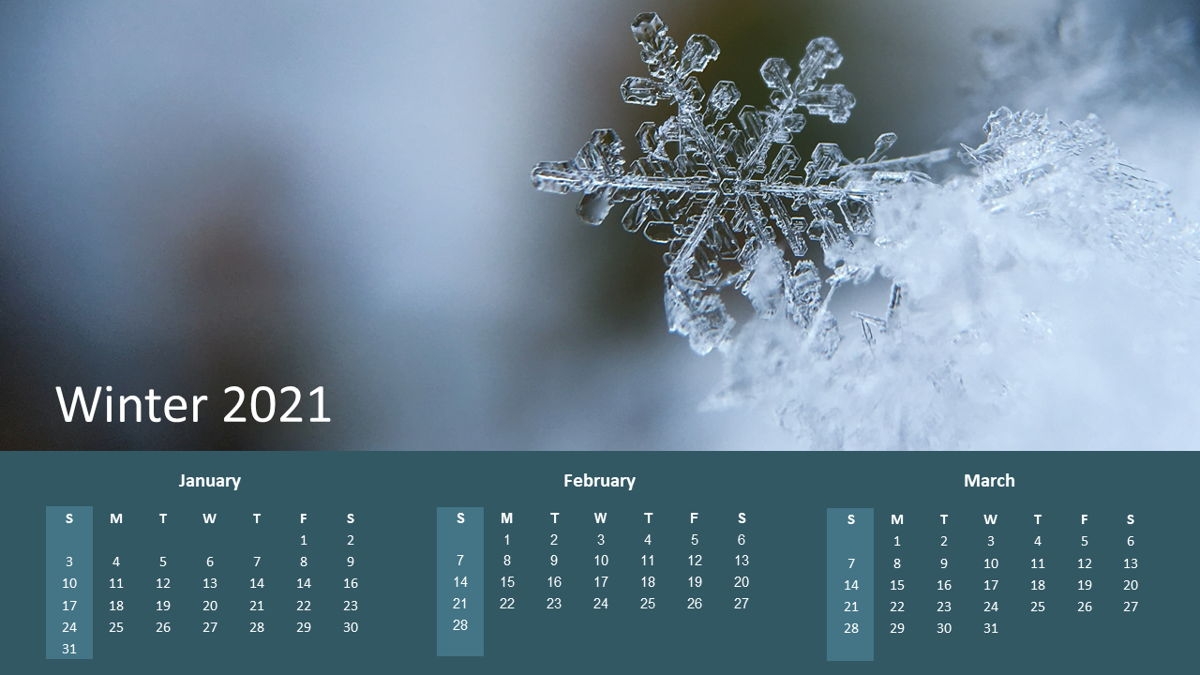 Calendar 2021 Year For Presentations - Free Presentation