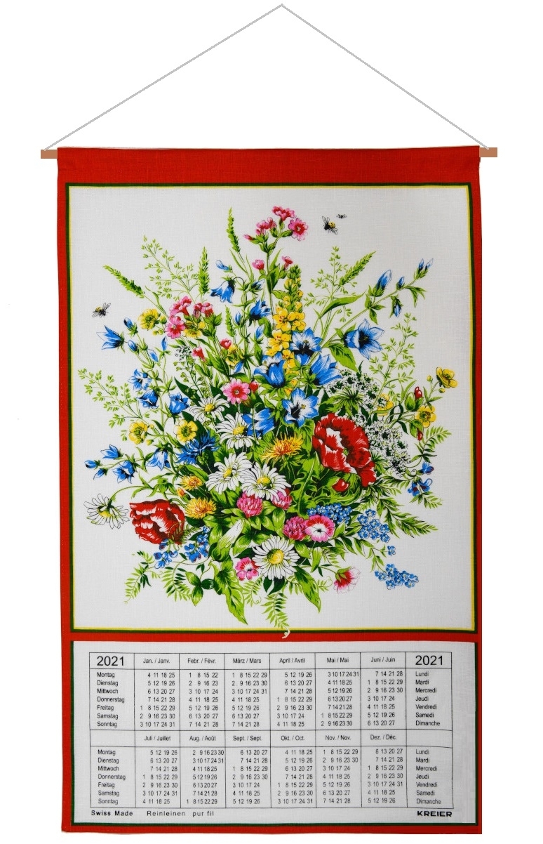 Calendar Kreier 2021 Flowers Linen