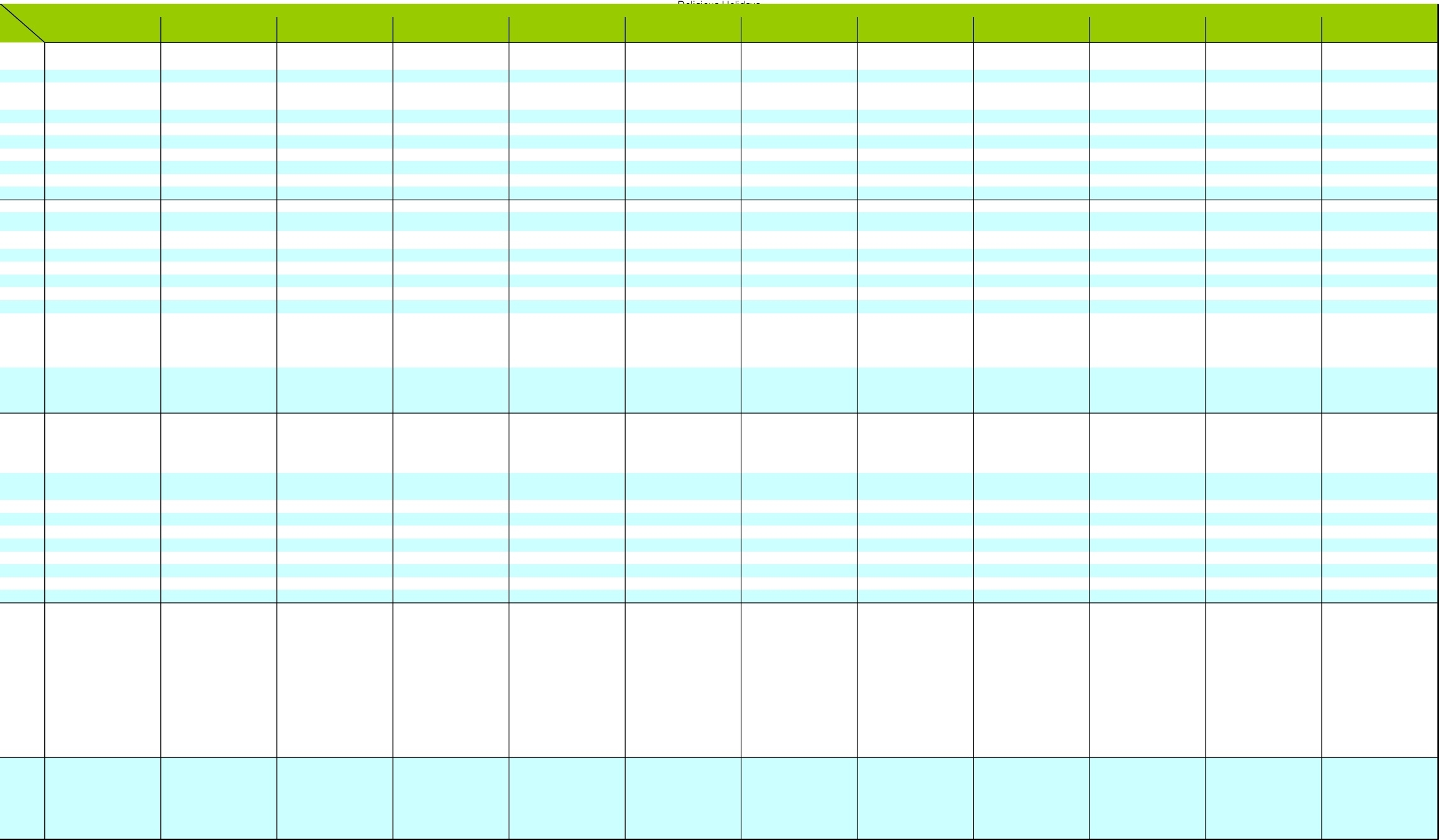 Calendar Of Harptos - [Xlsx Document]