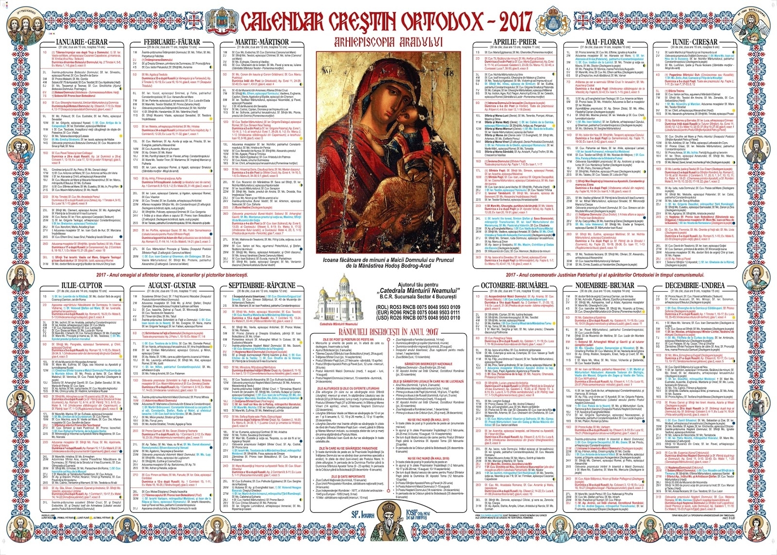 Calendar Ortodox 2017 | Retete Culinare Preparatedevis.ro