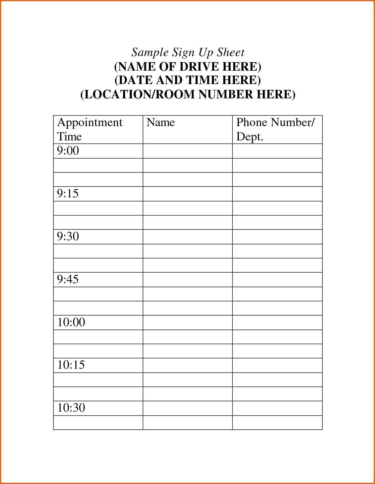 Calendar Template Date And Time In 2020 | Sign In Sheet