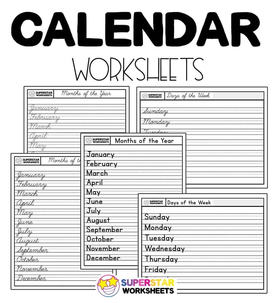 Calendar Worksheets - Superstar Worksheets