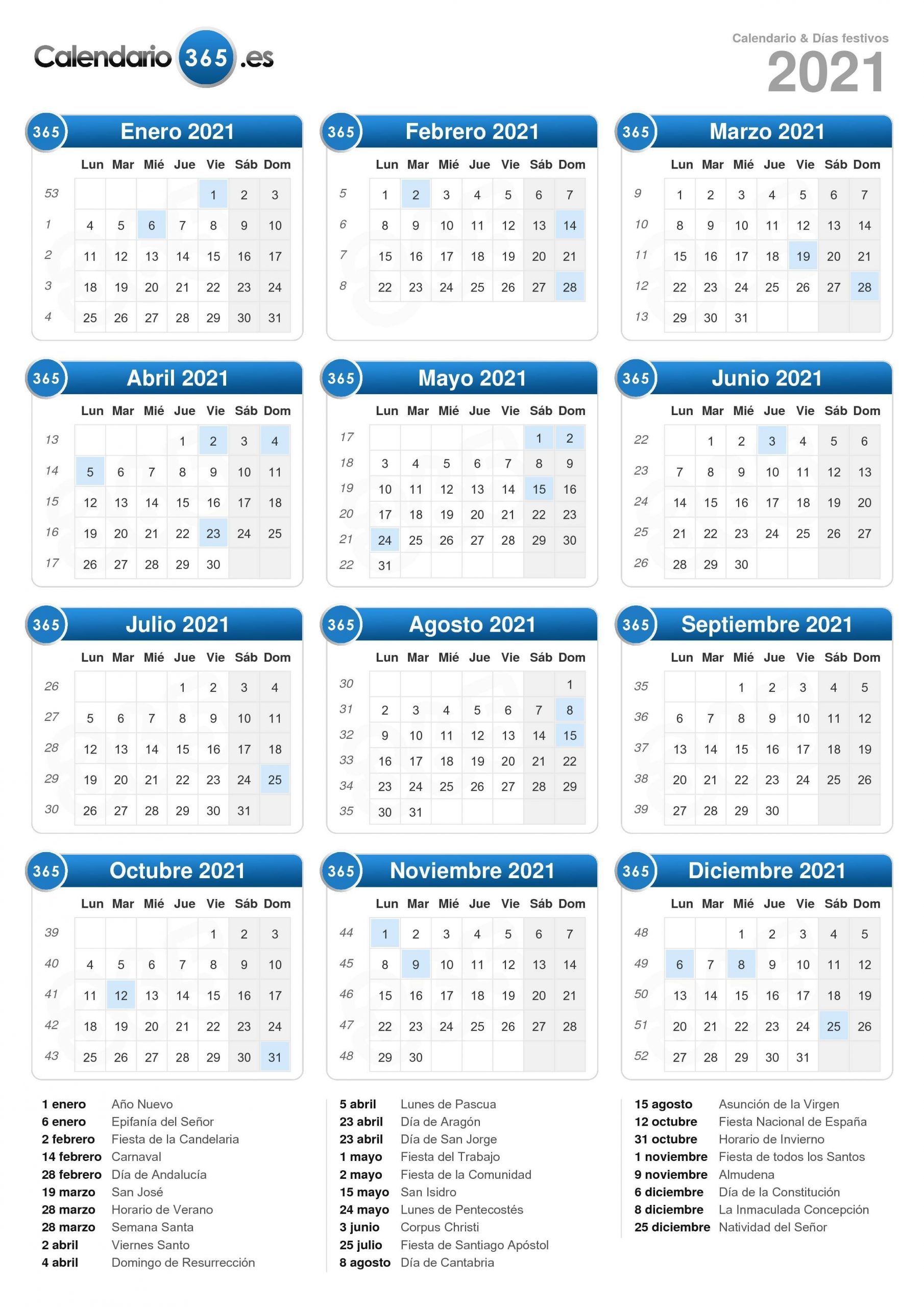 Calendario 2021