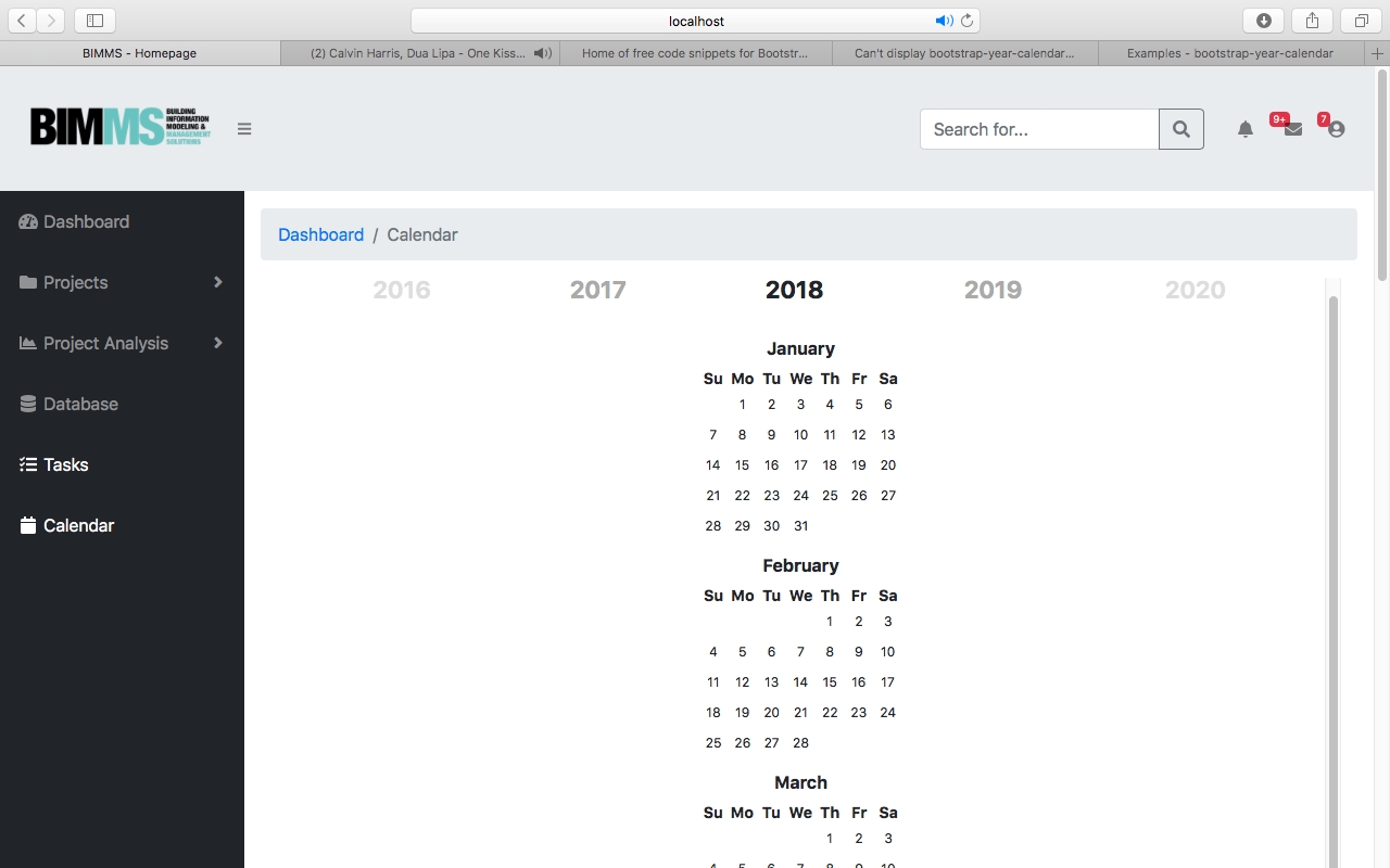 Can&#039;T Display Bootstrap Year Calendar Correctly And Trouble