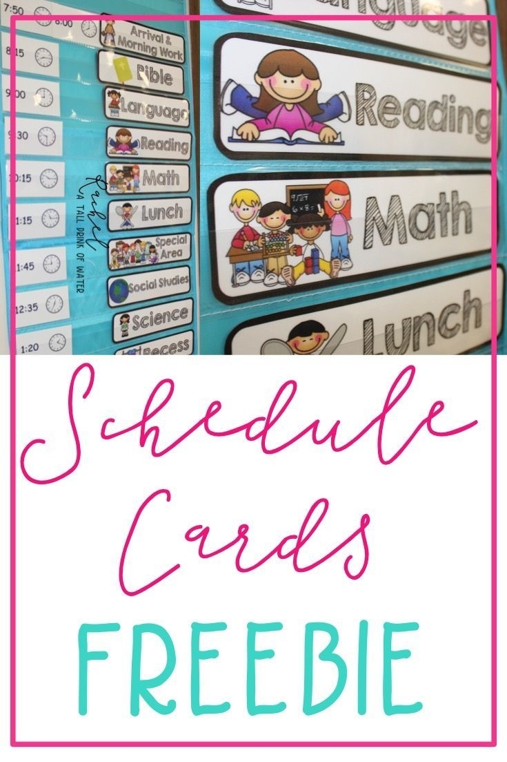 Classroom Schedule Cards Freebie | Classroom Schedule Cards