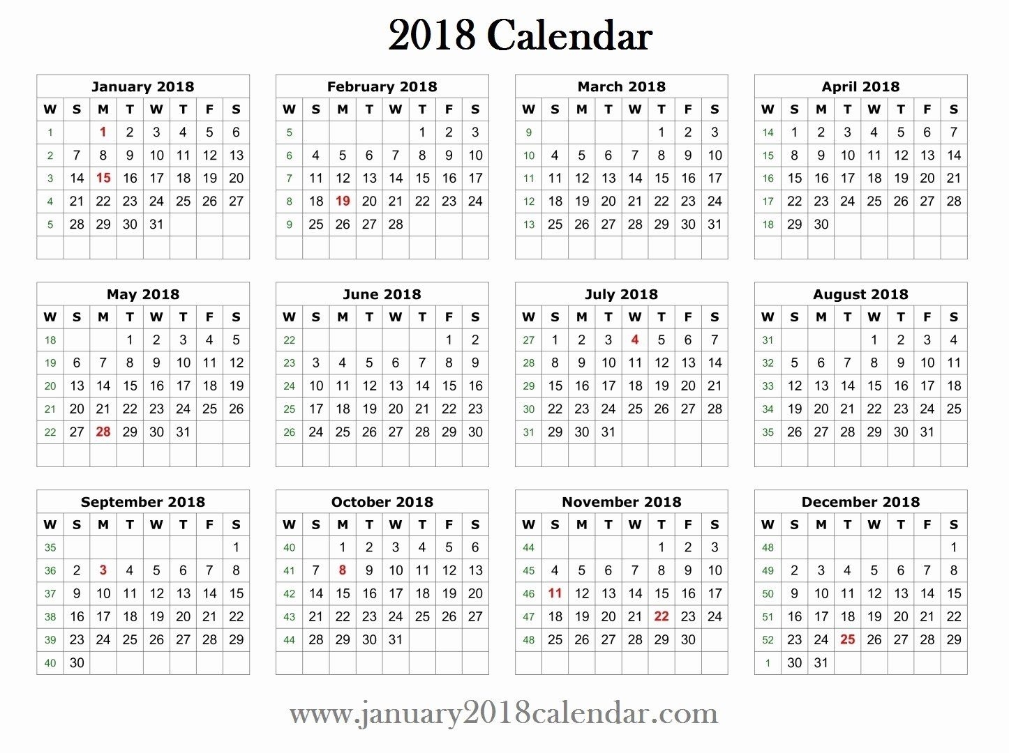 Create Calendar In Word Lovely 2018 Printable Word Calendar