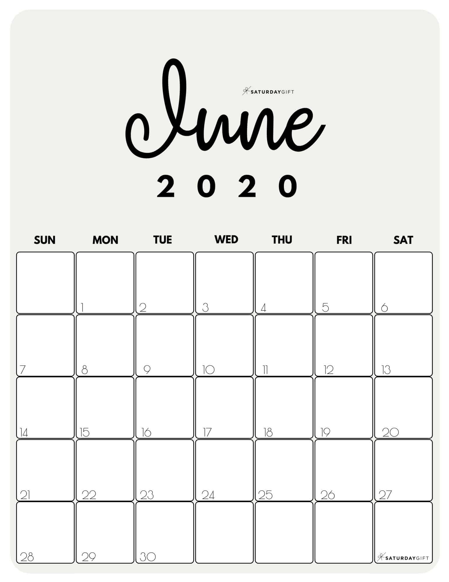Cute (&amp; Free!) Printable June 2021 Calendar | Saturdaygift