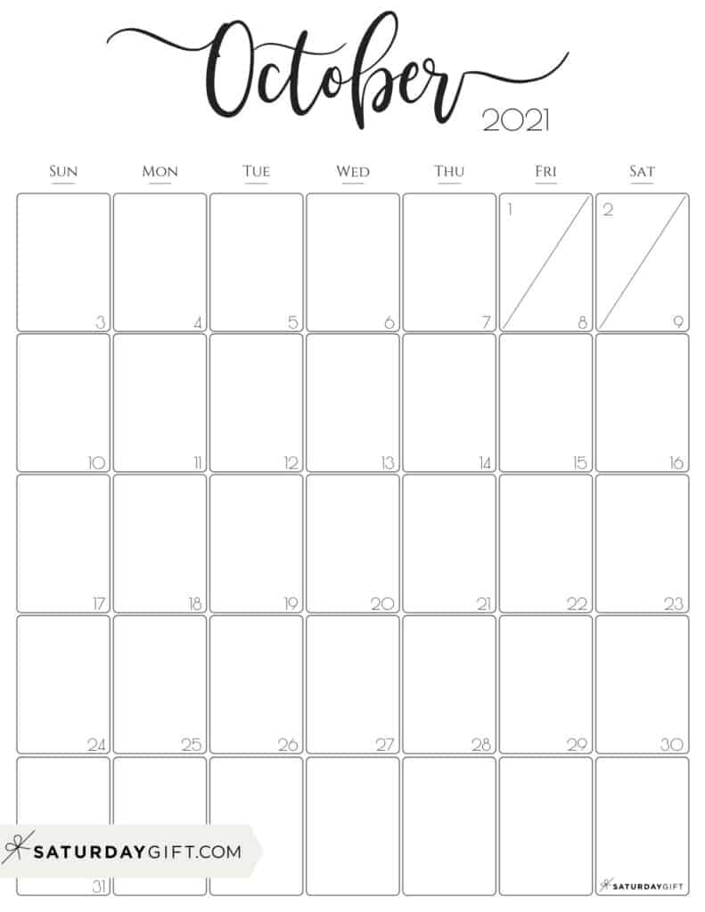 October 2021 Calendar For Kids Month Calendar Printable