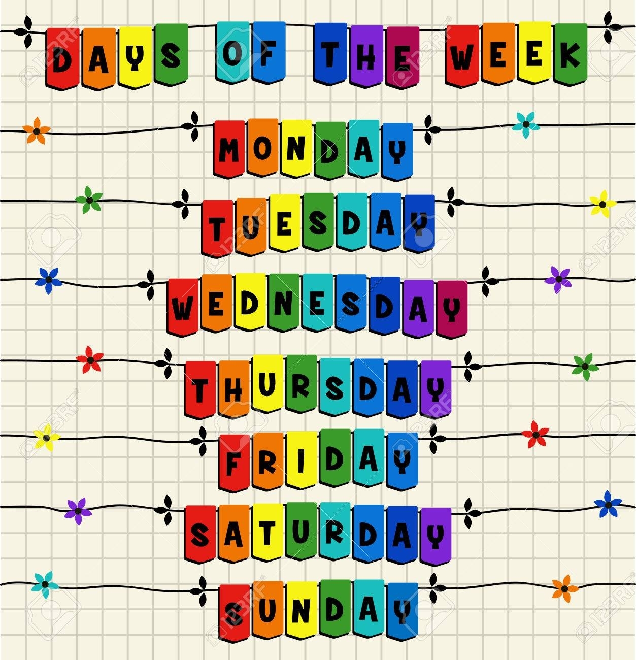 Days Of The Week - Cartoon Template