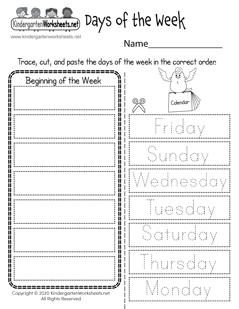 Days Of The Week Worksheet - Free Printable, Digital, &amp; Pdf