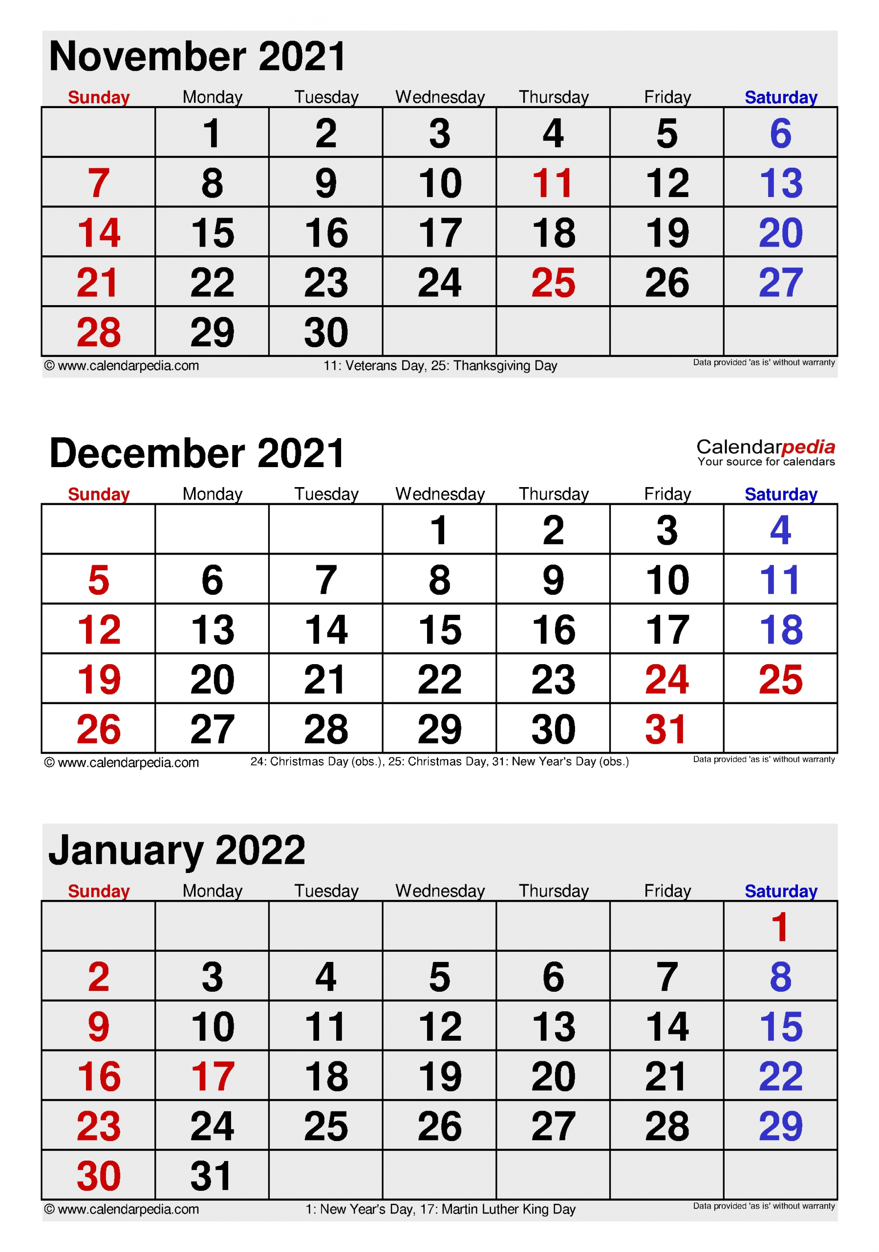 December 2021 Calendar | Templates For Word, Excel And Pdf