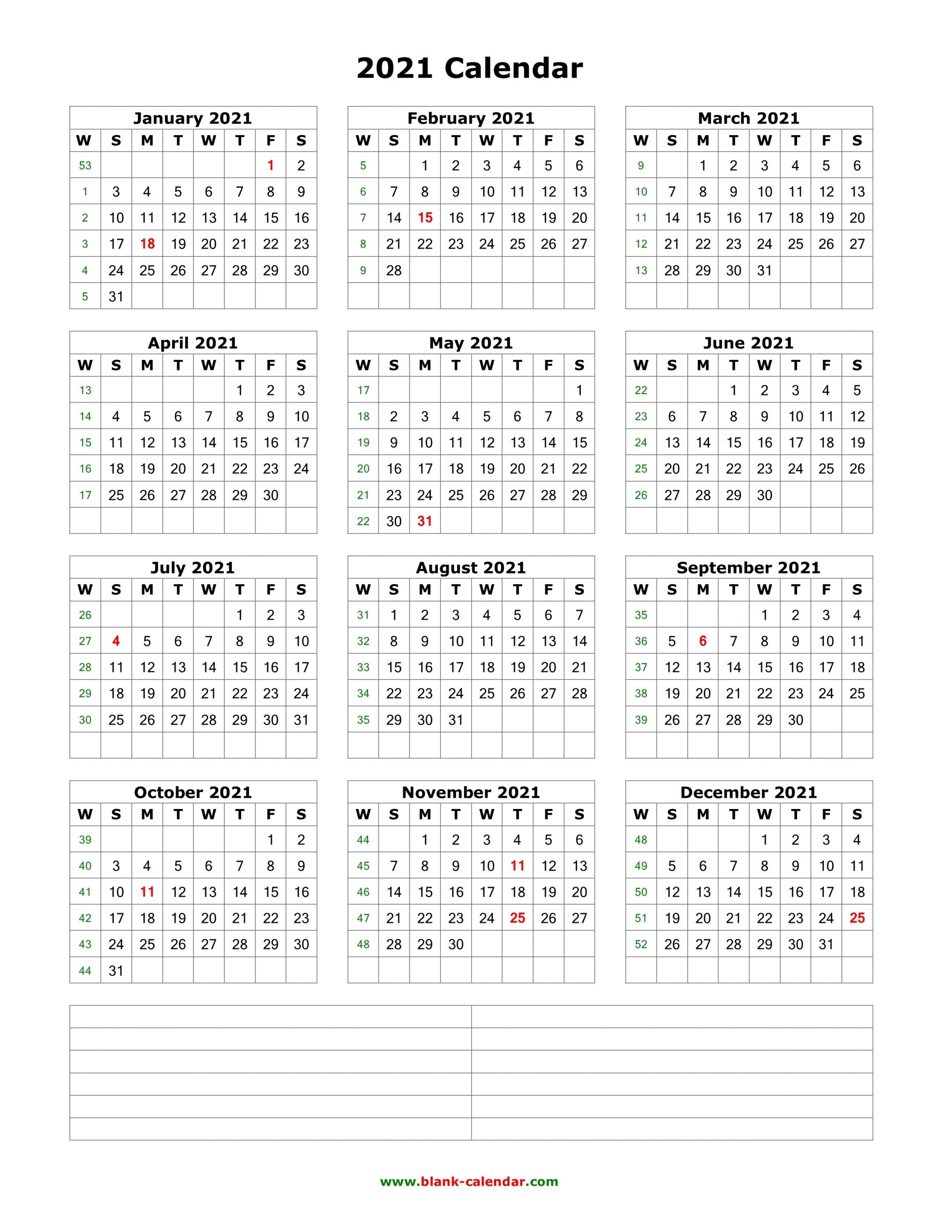 Free 2021 Printable Vertical Calendar | Month Calendar ...