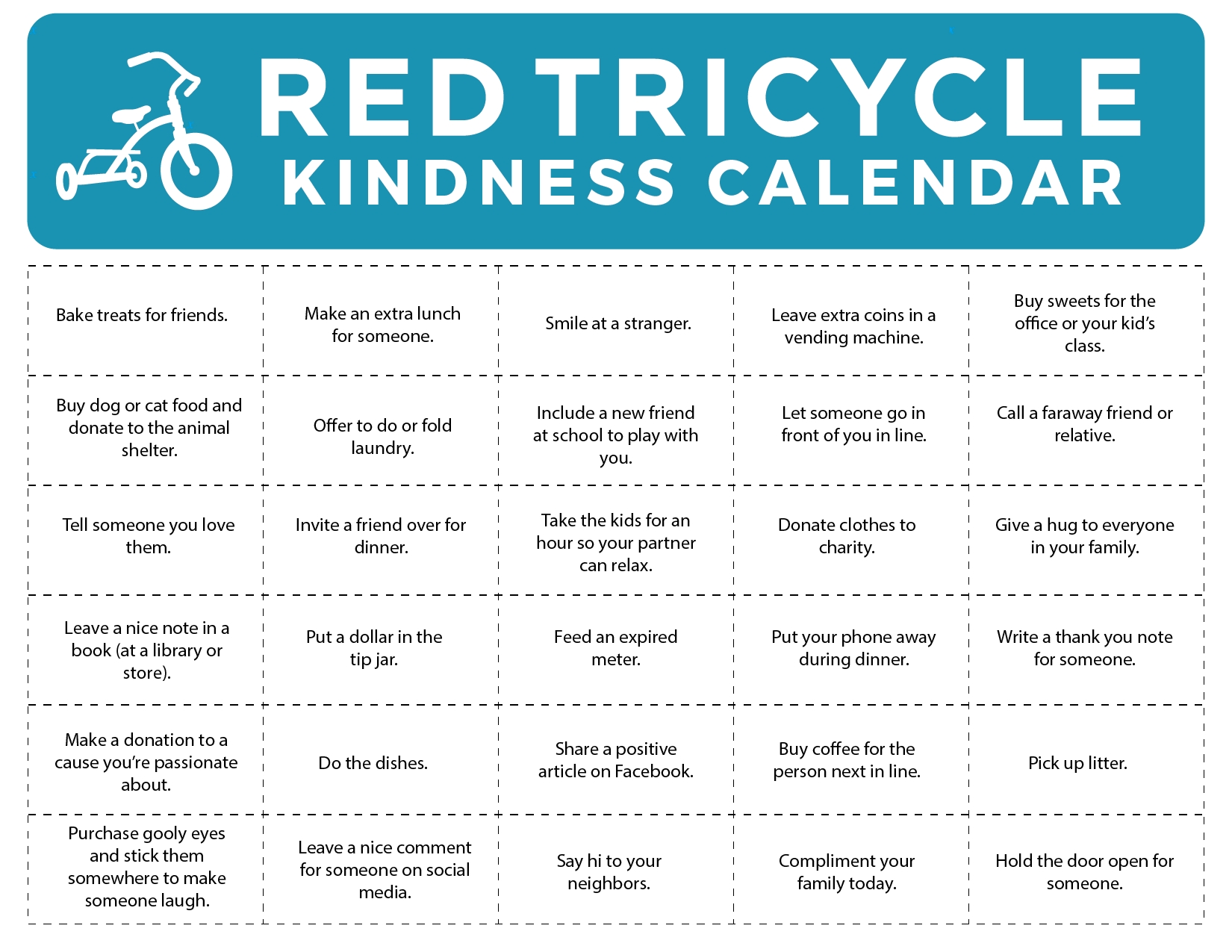 Download Our Kindness Calendar!