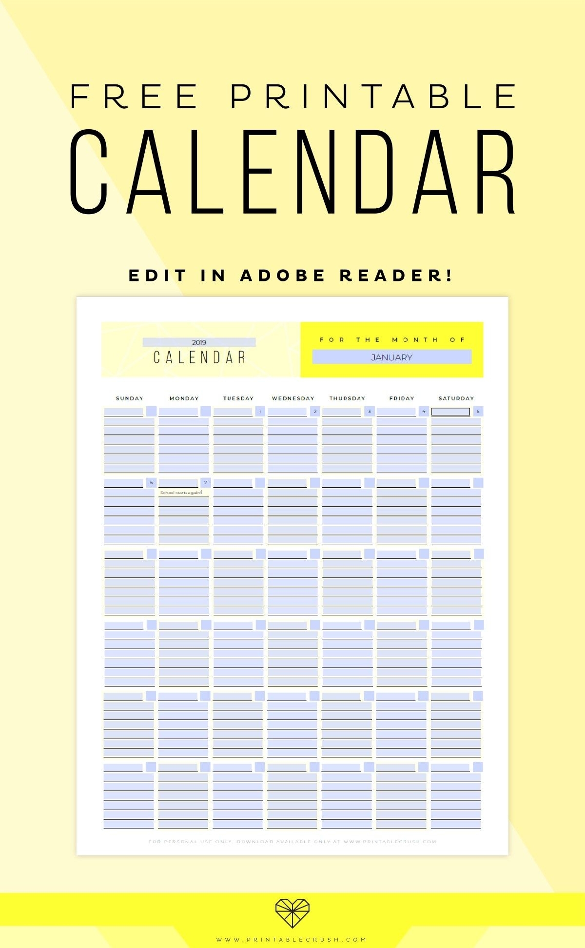 Editable Perpetual Calendar Printable Set | Monthly Calendar