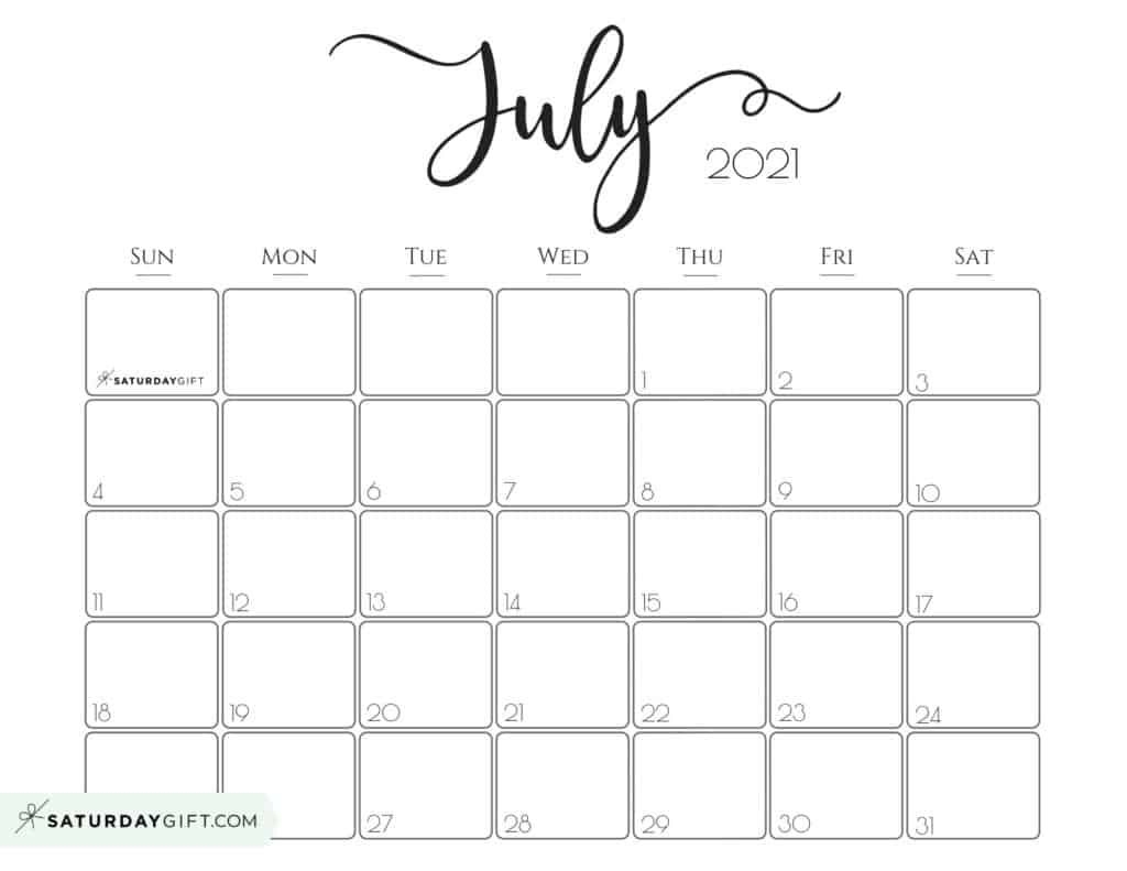 Elegant 2021 Calendarsaturdaygift - Pretty Printable