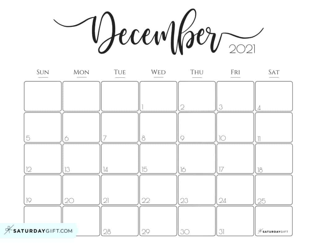 Elegant 2021 Calendarsaturdaygift - Pretty Printable