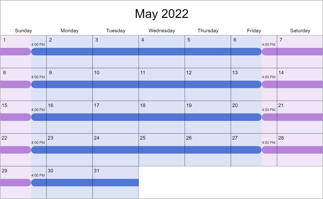 Every Weekend Custody &amp; Visitation Schedule Examples: Create