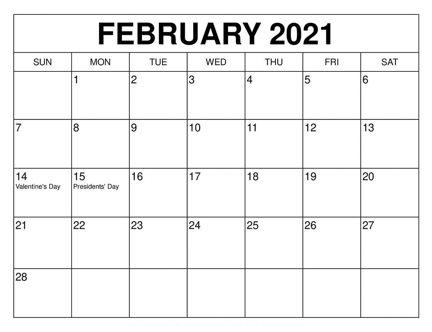 February 2021 Calendar With Holidays |Calendarness | Medium