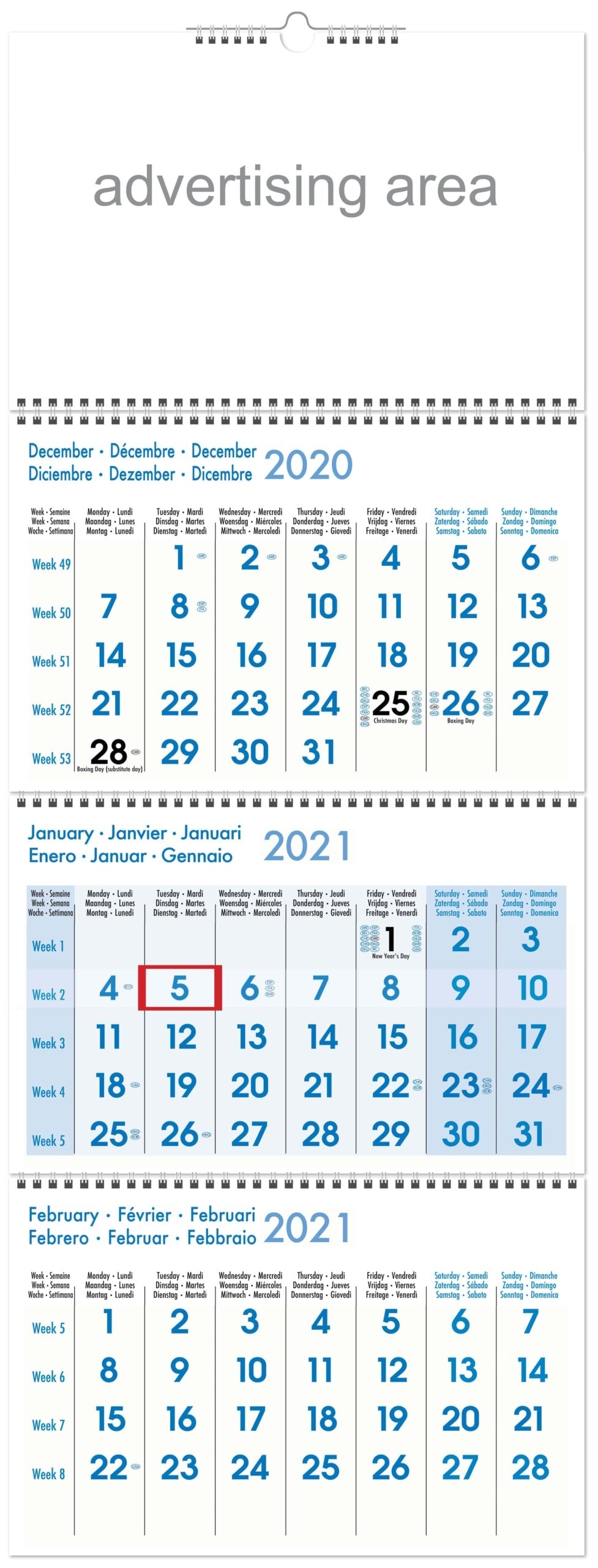 Foreign Shipping Calendar 2021 (3 Month View) - Think Promote
