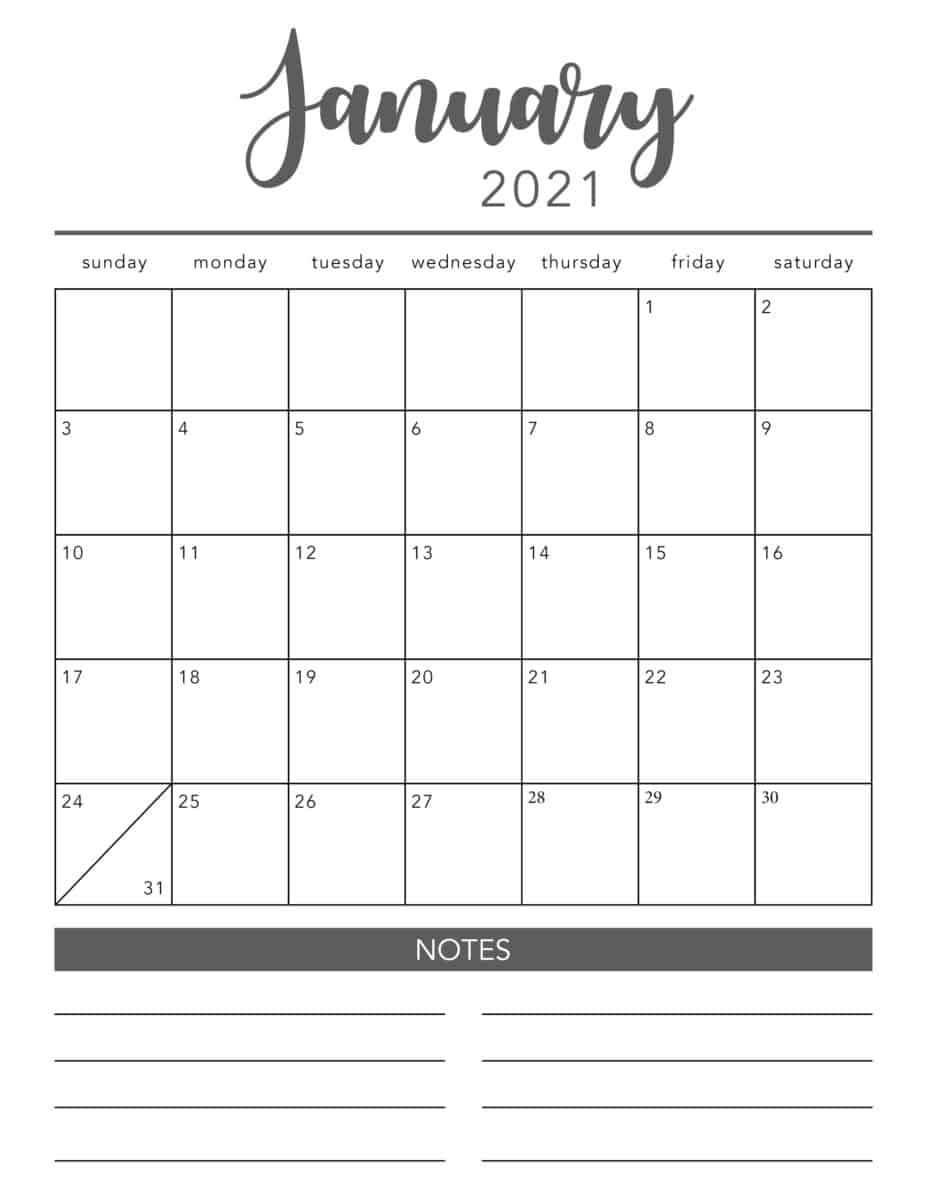 mini calendar printable 2021