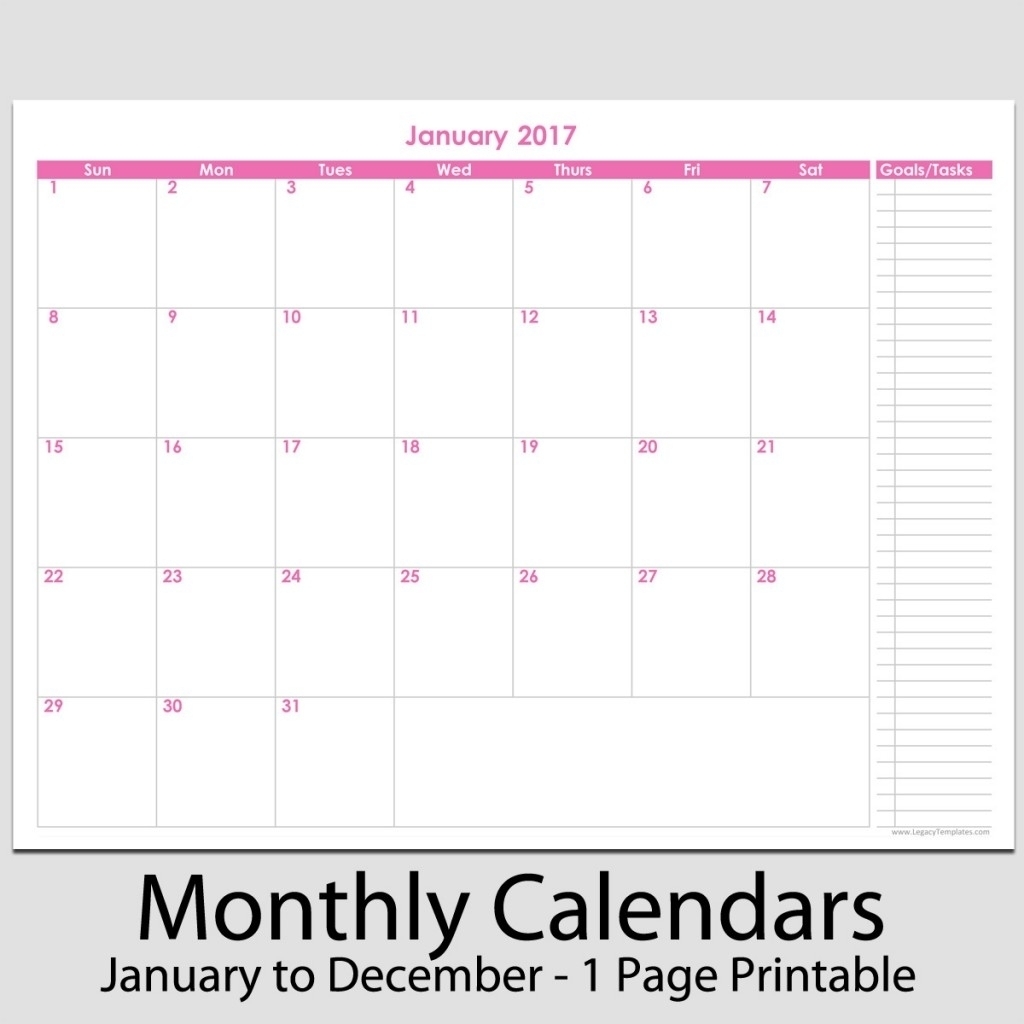 Free 8.5 X 11 Calendars - Calendar Inspiration Design