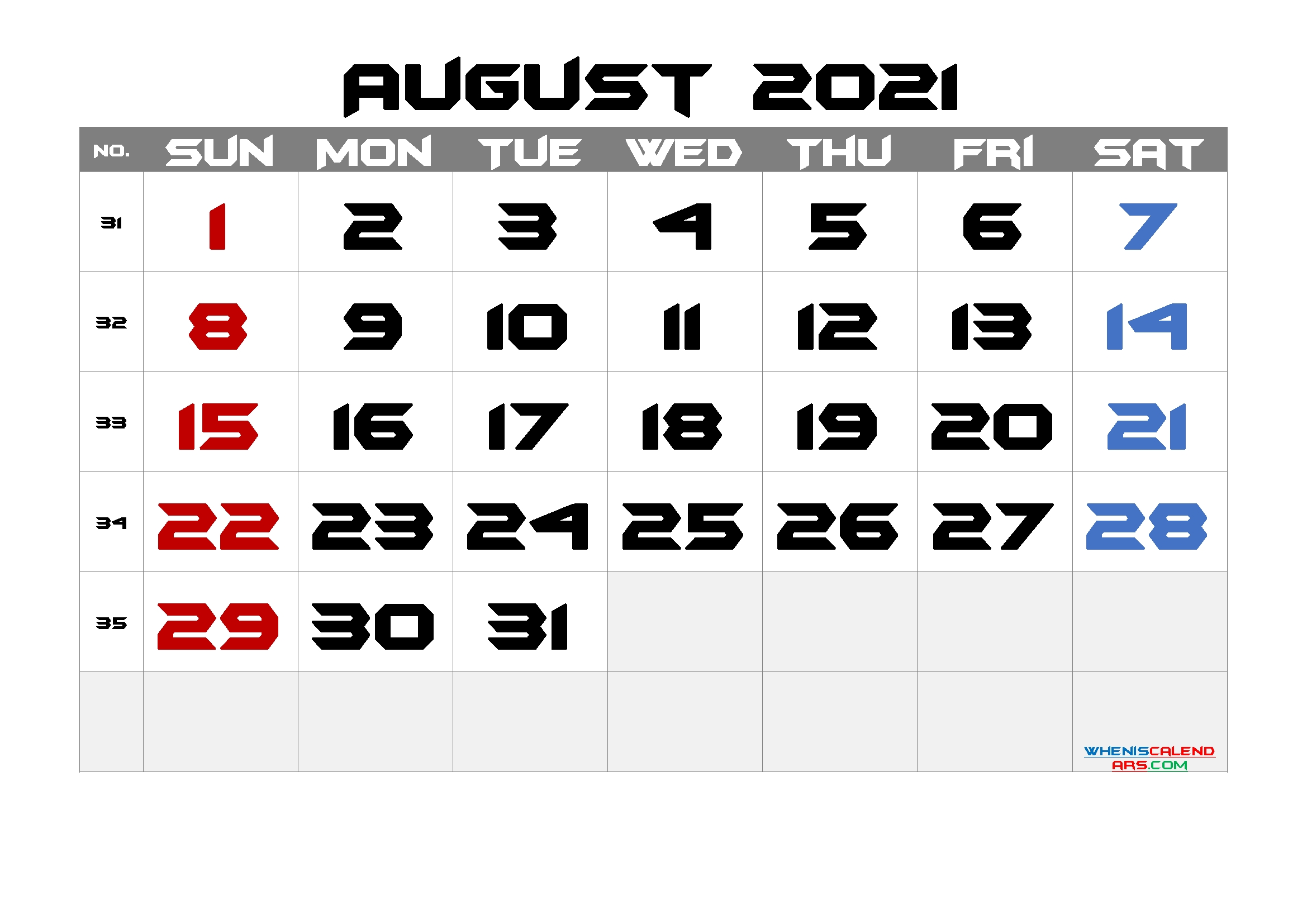 Free Editable August 2021 Calendar | Template M21Batman2
