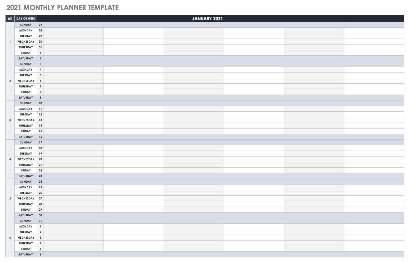 Free Google Calendar Templates | Smartsheet