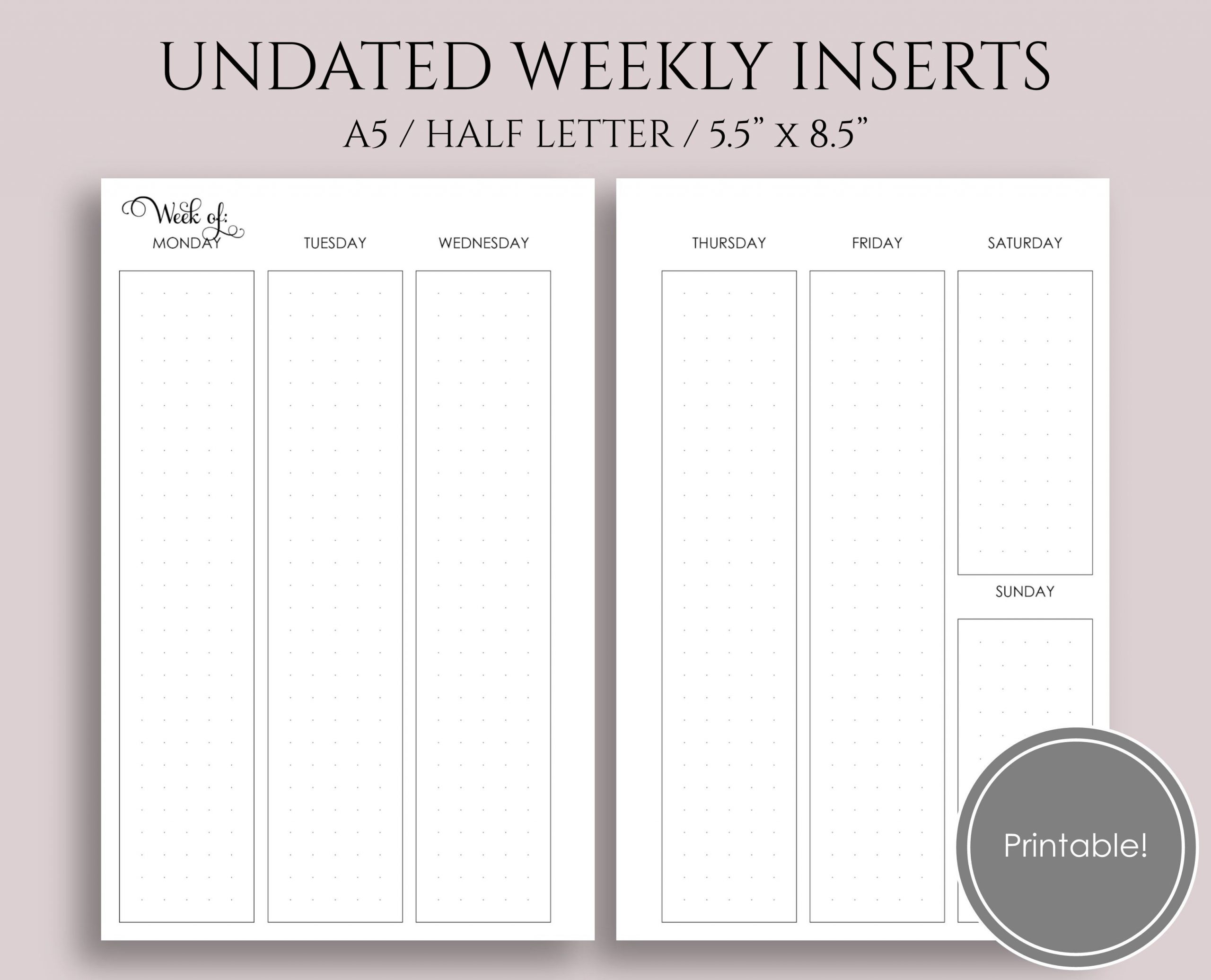 Free Planner Printable Library - Pt Paper | Weekly Planner