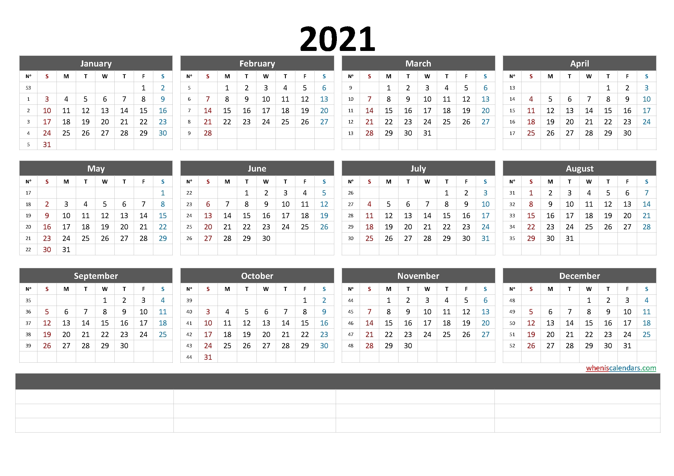 Free Printable 2021 Calendarmonth (6 Templates) – Free