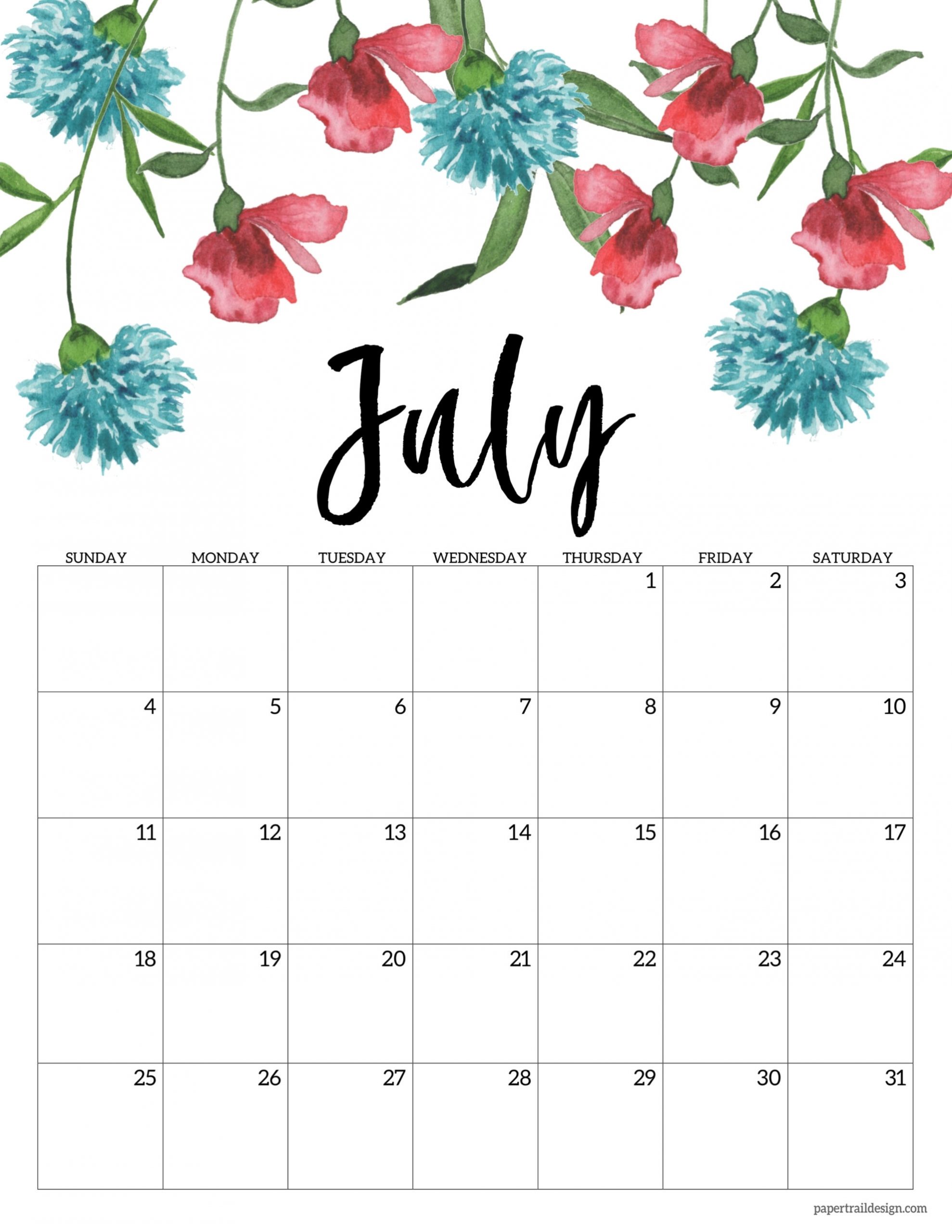 Girly Calendar 2021 | Month Calendar Printable