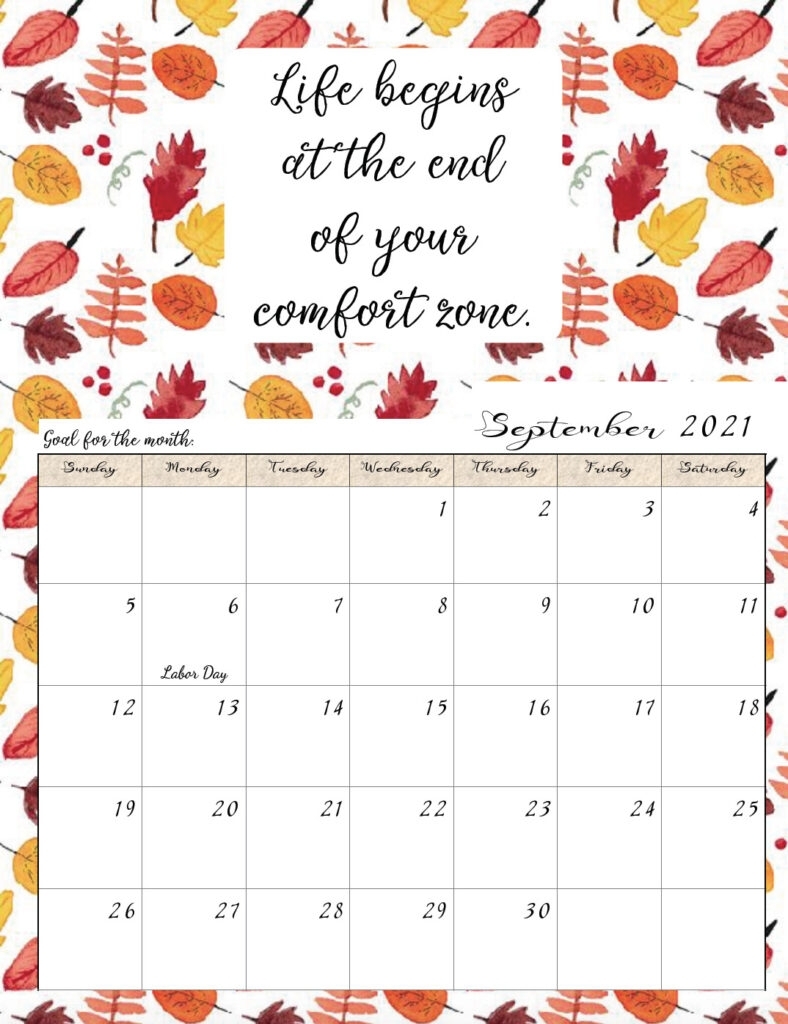 Free Printable 2021 Monthly Motivational Calendars