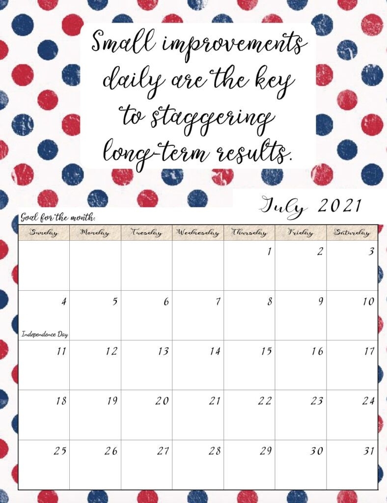 Free Printable 2021 Monthly Motivational Calendars In 2020