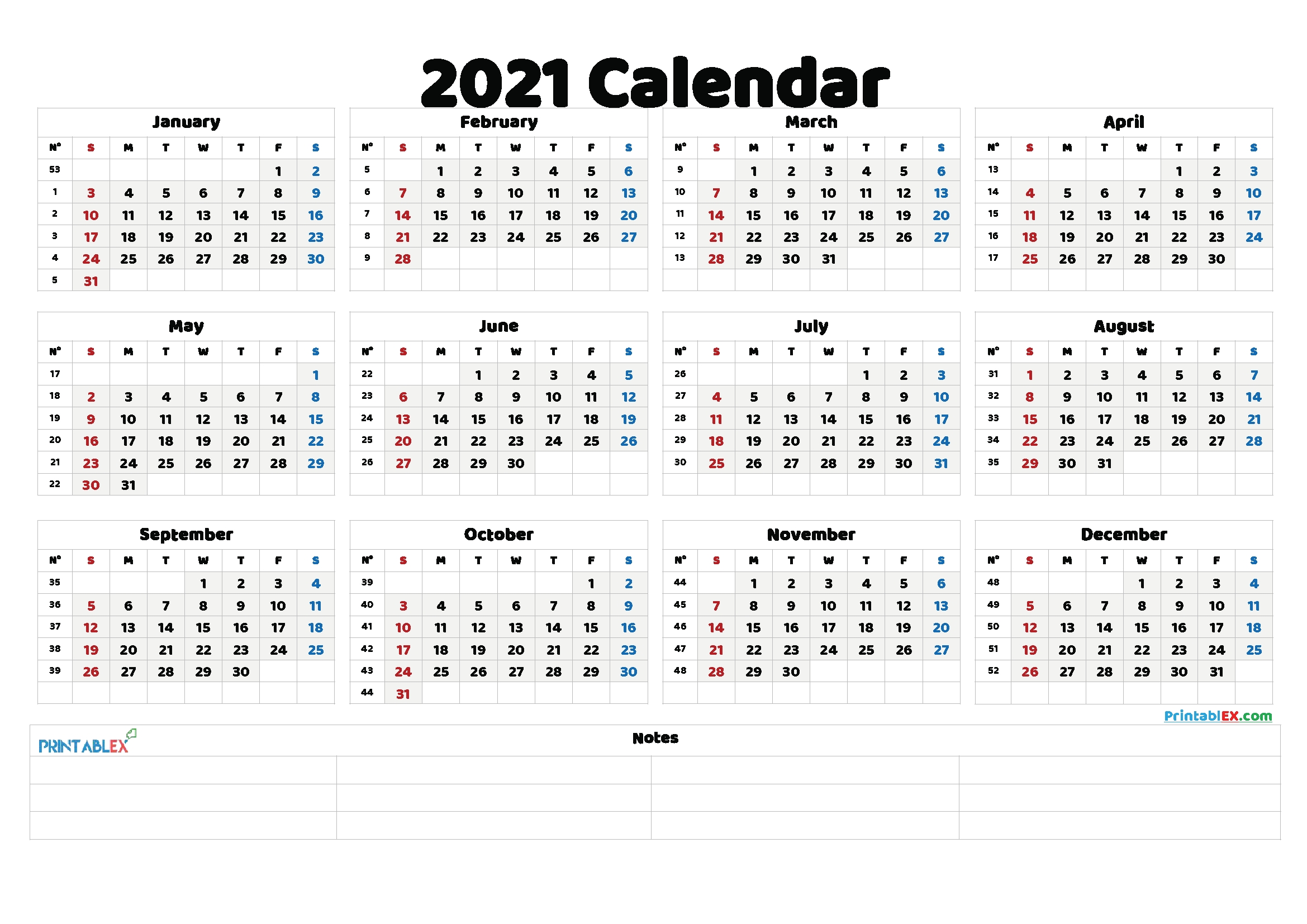 Week Calendar 2021 Pdf | Month Calendar Printable