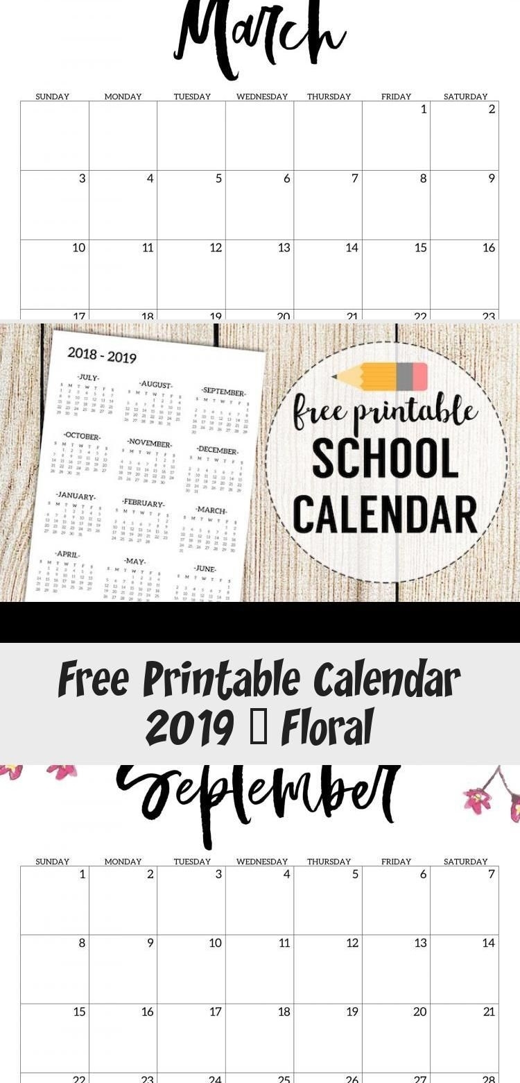 Free Printable Calendar 2019 - Floral - Paper Trail Design