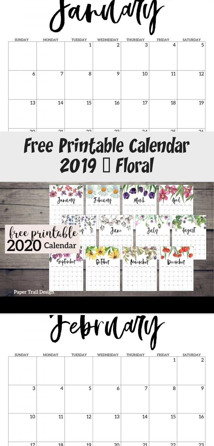 Free Printable Calendar 2019 - Floral - Paper Trail Design