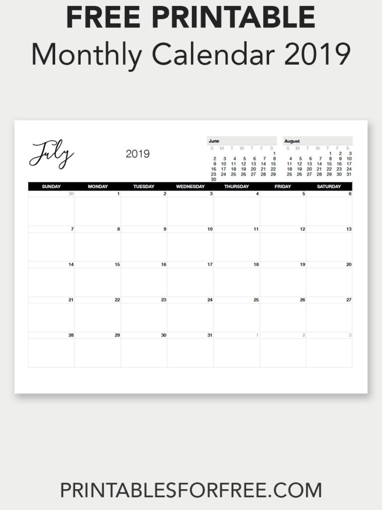 Free Printable Calendar Bold Print In 2020 | Free Printable