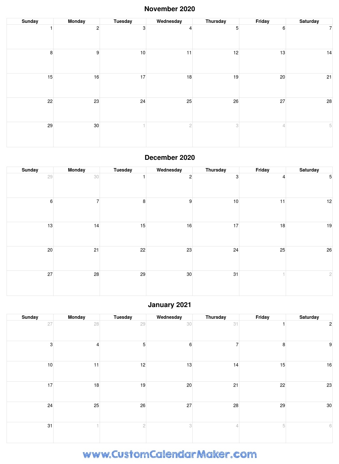 Free Printable Calendars, Blank Pdf Templates To Print A
