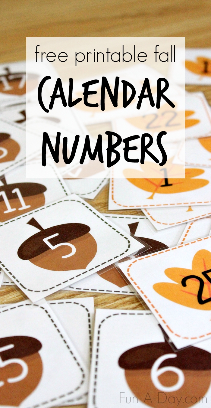 Free Printable Fall Calendar Numbers | Fun-A-Day