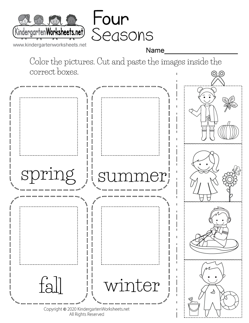 Free Printable Four Seasons Worksheet In 2020 | Seasons