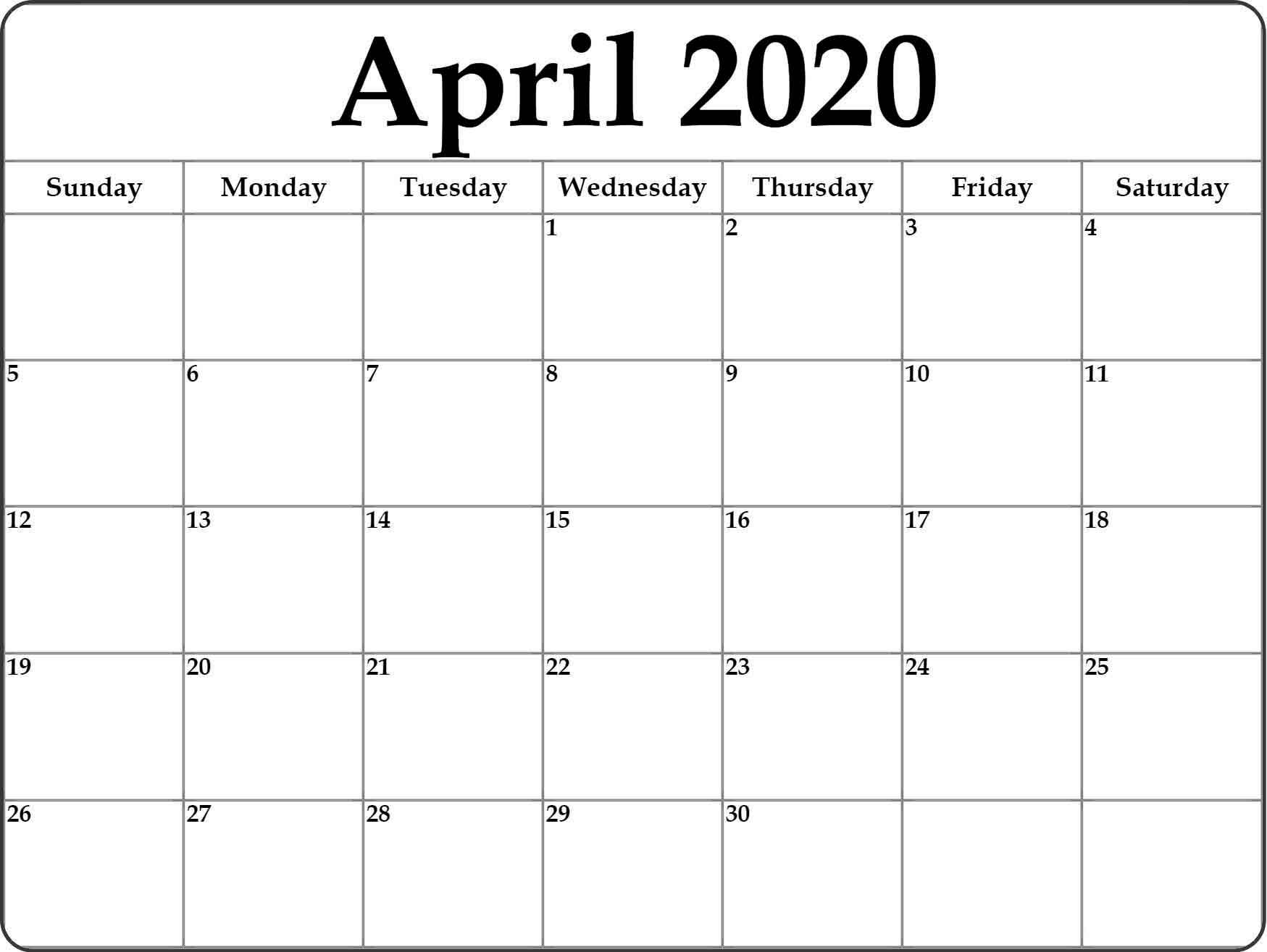 Google Calendar April 2020 - Free Printable Calendar Templates