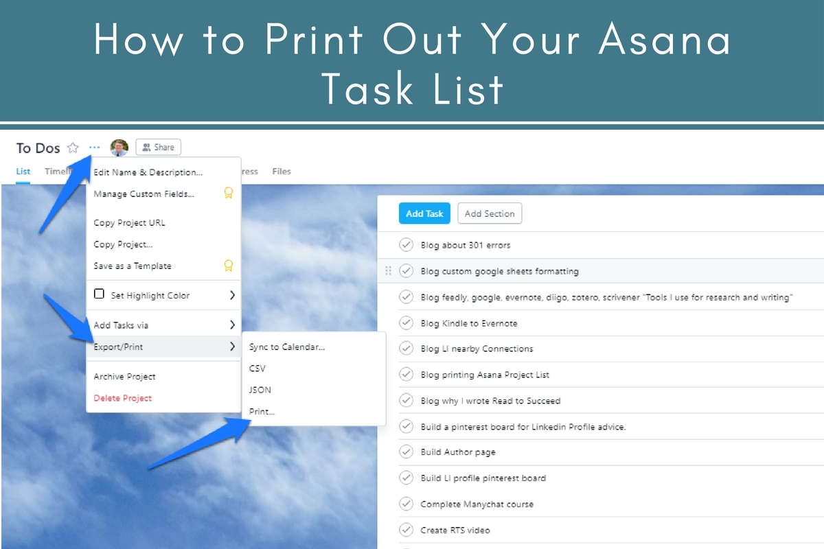 How To Print Out An Asana Task List | Tubarks - The Musings